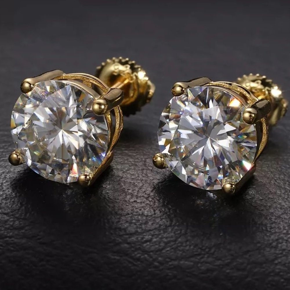 Certified 8ct. t.w. Diamond Round Cut 4-Prong Screw Back Earrings - Picture 4 of 16
